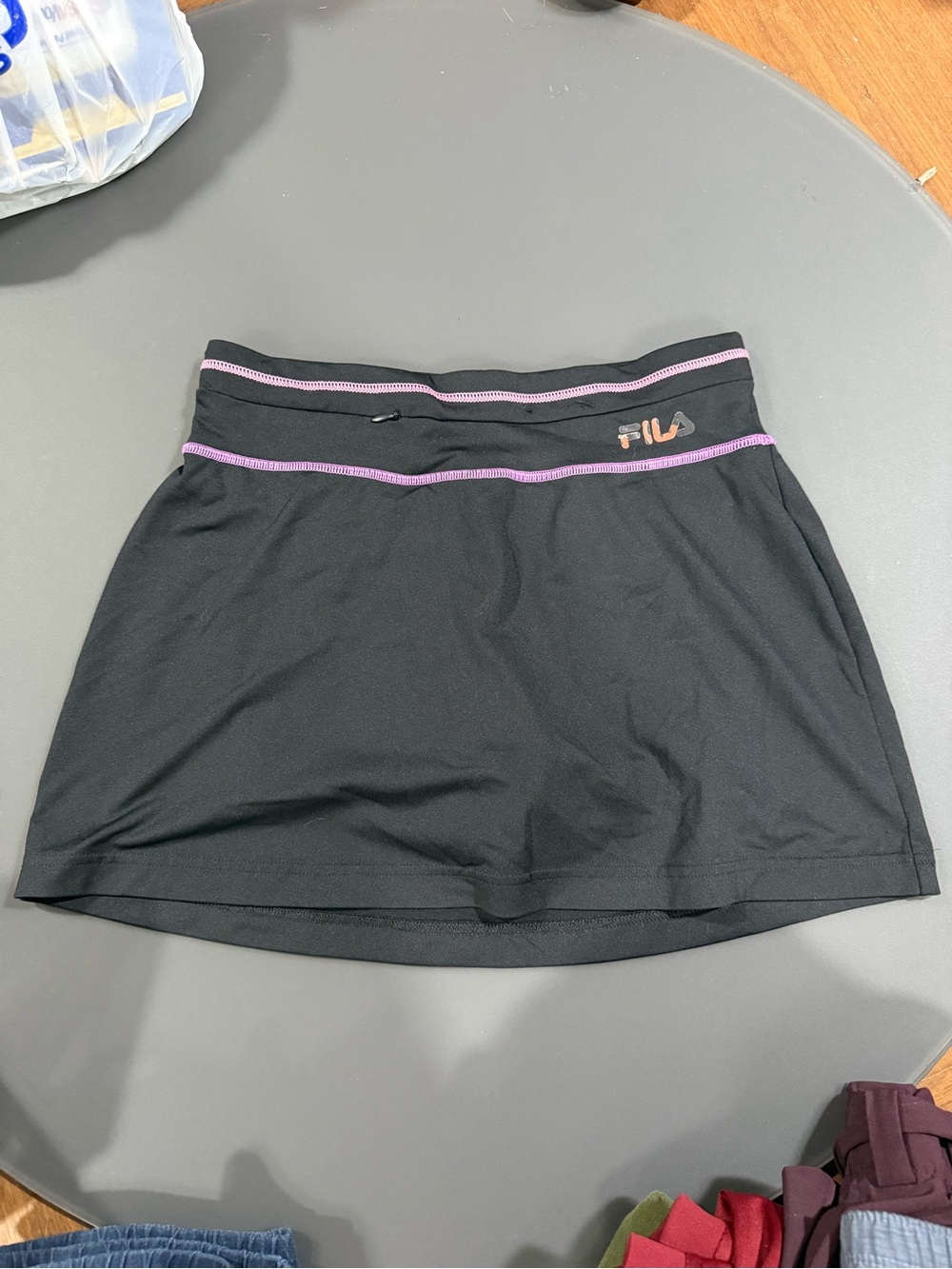 FILA Black Tennis Skirt with Purple and Pink Trim
